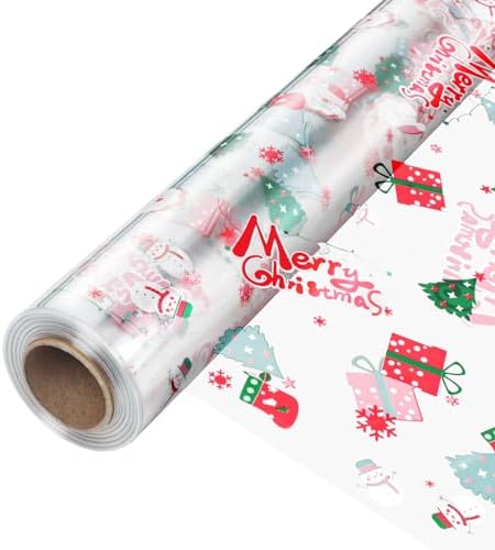 JOYIT 100' Long X 17.5” Wide Christmas Cellophane Wrap Roll by JOYIT