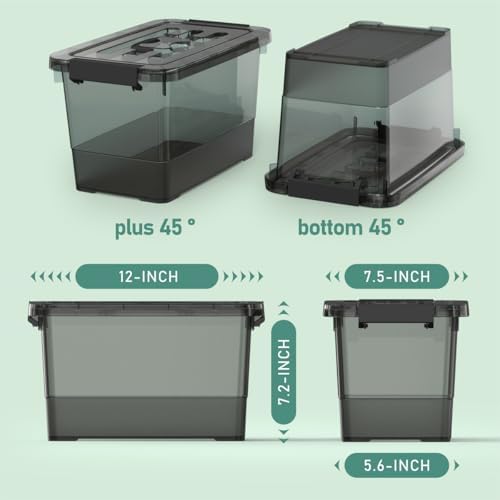 8-Pack Clear Black Plastic Storage Bins - Image 2