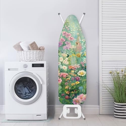 Green Flowers Ironing Board Cover and Pad Standard Size Durable Iron Board - Image 4