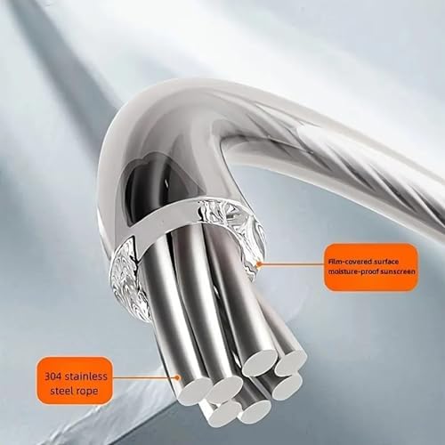 Retractable Clothesline-Heavy Duty Stainless Steel 16.7 Ft Adjustable Space - Image 5
