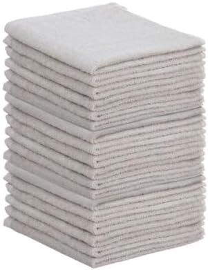 Superio Cotton Terry Washcloths Grey Towels 100% Cotton Cleaning Cloth 16" Rags by Superio