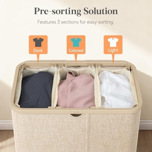 Lifewit 165L 3 Section Laundry Hamper - Image 3