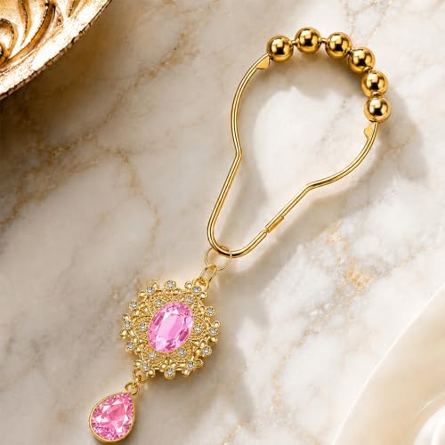 12PCS Pink Gem Shower Curtain Hooks, Elegant Bathroom Decor - Image 6