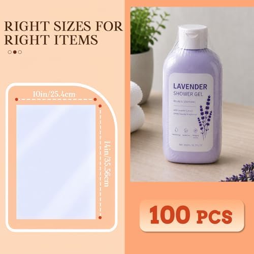 WIKDAY Heat Shrink Wrap Bags 100 PCS 10x14 Inches Cellophane Bags Wrapping - Image 2