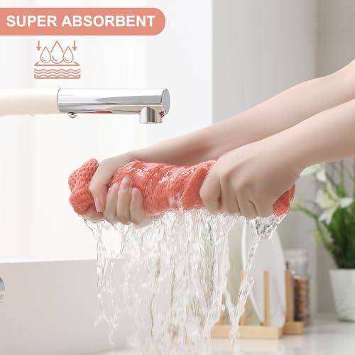 Homaxy 8 Pack 100% Cotton Kitchen Towels and Dishcloths Set - Image 3