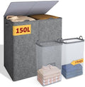 150L Laundry Hamper 2 Section, Large Laundry Hamper by Vincona
