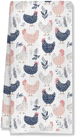 Rustic Chicken Kitchen Towels, Chicken Lover Mom Lady Gifts Decorative Dish Tea by HUGANE