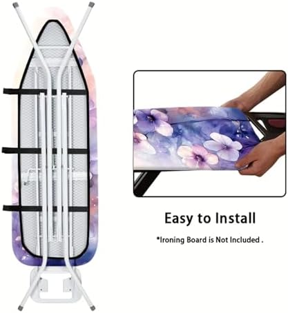 Nuxovilar Watercolor Purple Pink Ironing Board Cover Cotton 15"x54" - Image 5