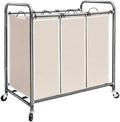 STORAGE MANIAC 3 Section Laundry Sorter, 35.6 Gal Laundry Hamper Cart by STORAGEMANIAC