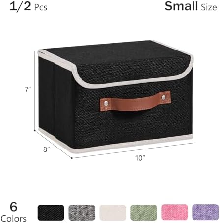 2PCS Storage Bins Boxes with Lids Decorative Fabric Baskets - Image 3