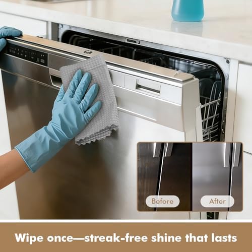 AIDEA Microfiber Glass Cleaning Cloth-12PK, Magic Cleaning Cloth Grey 11×11" - Image 3