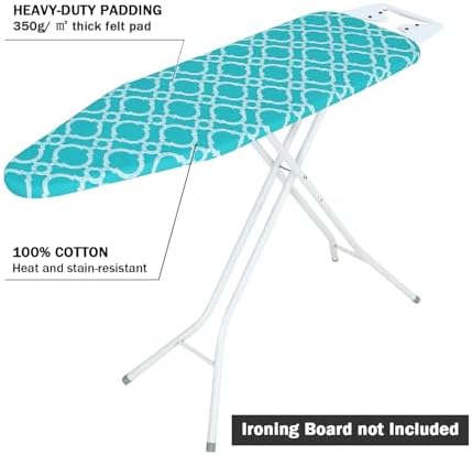 Ironing Board Cover and Pad Standard Size 15" x 54", 3 Pairs of Hook and Loop - Image 3