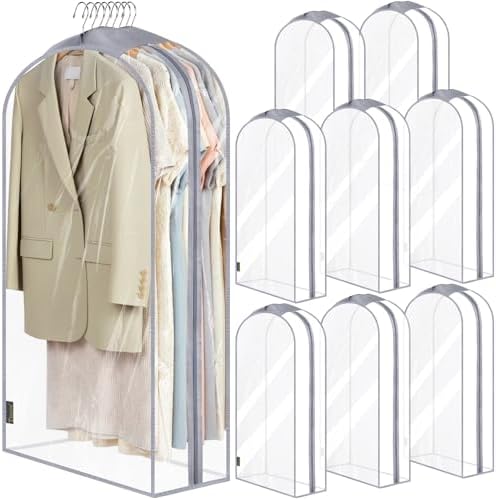 BALEINE 9PK Clear Garment Bags for Hanging Clothes by BALEINE