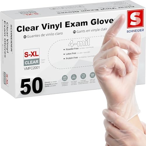 Schneider Medical Vinyl Exam Disposable Gloves Latex Free by Schneider