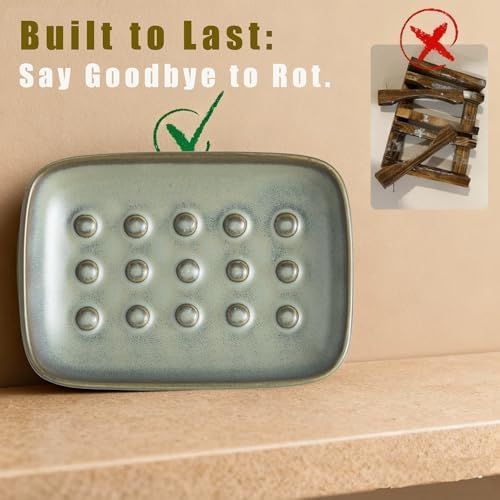 Miamolo Bar Soap Holder, Ceramic Soap Dish - Image 6