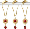 12PCS Red Gem Shower Curtain Hooks, Elegant Bathroom Decor by Koveni