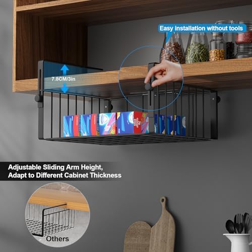 AmonHouseware 2Pack Under Shelf Storage Basket Organizer - Image 2