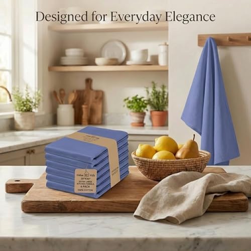 Urban Villa Kitchen Towels Cotton Dish Towels 20”x30” Blue - Image 5