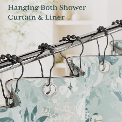 Bathway Shower Curtain Rings, Shower Curtain Hooks Black Shower Rings - Image 5