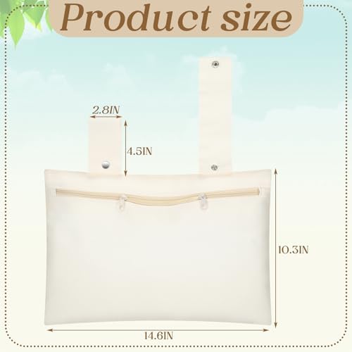 Abbylike 2 Pack Canvas Clothespin Bag 15 x 11 inch Beige Clothes Pin Hanging - Image 2