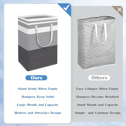 BlissTotes 3-Pack Laundry Basket, Collapsible Laundry Hamper - Image 3