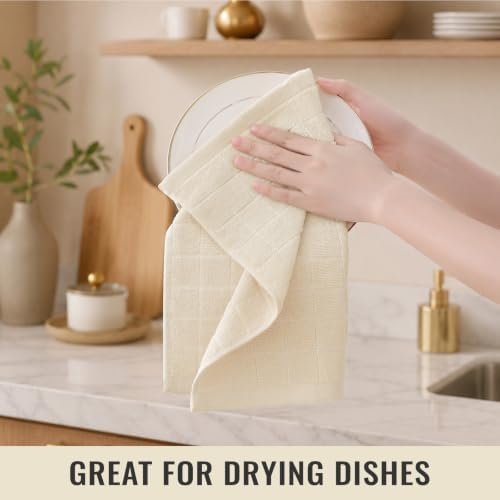 Kitinjoy 100% Cotton Terry Kitchen Dish Cloths, 12”x 12” - Image 5