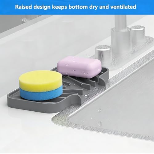 Sponge Holder for Kitchen Sink, Dish Sponge Holder Soap Tray - Image 4