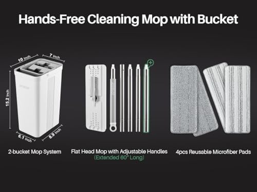 JOYMOOP Flat Mop System, Microfiber Mop and Bucket Set, Commercial & Household - Image 4
