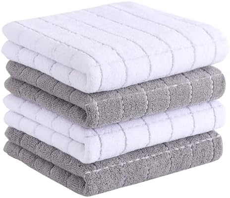 Homaxy 100% Cotton Terry Kitchen Towels, 4 Pack by Homaxy
