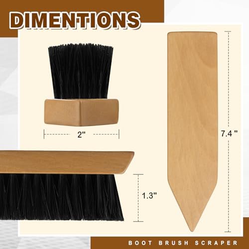 2 Pack Heavy Duty Boot Brush, Wooden Shoe Cleaning Brush - Image 4
