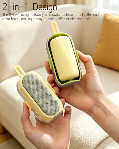 2-in-1 Lint Roller and Brush, Washable and Reusable Pet Hair Remover - Image 4