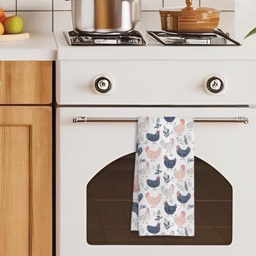 Rustic Chicken Kitchen Towels, Chicken Lover Mom Lady Gifts Decorative Dish Tea - Image 4