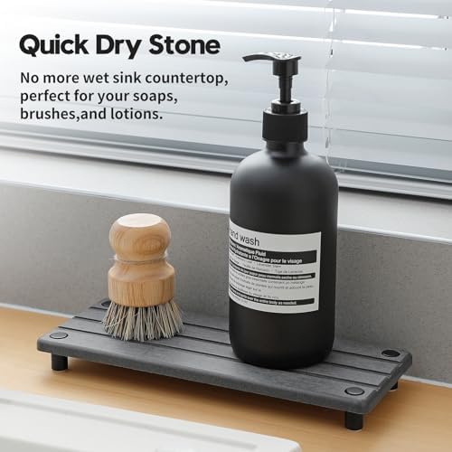 Sink Caddy Kitchen Sink Organizer, Water Absorbing Stone Tray - Image 2