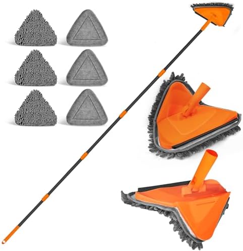 JEHONN Wall Mop with Long Handle 80 inches, Upgraded 180° Collapsible Baseboard by JEHONN
