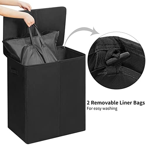WOWLIVE 154L Double Laundry Hamper 2 Section - Image 4