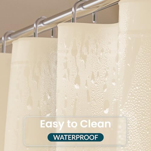 Titanker Plastic Shower Curtain Liner, 72x72 Beige Shower Liner Lightweight - Image 4
