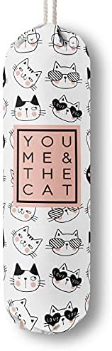 Funny You Me & The Cat, Grocery Bags Holder Organizer by HiLus