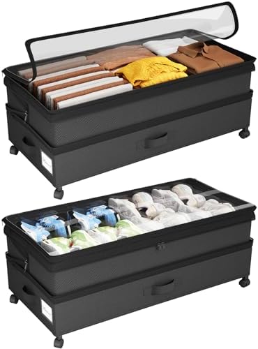 Kitstorack 2Pack Height-adjustable Under Bed Storage by Kitstorack
