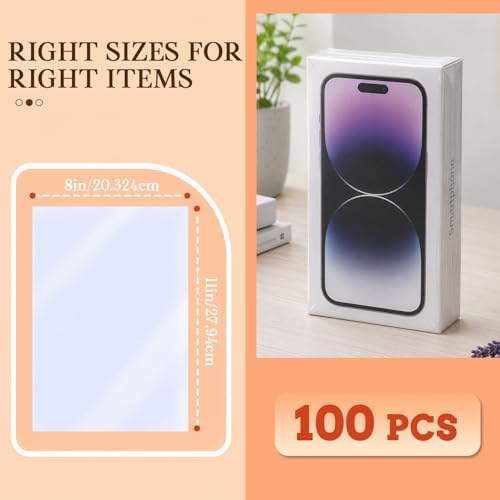 WIKDAY Heat Shrink Wrap Bags 100 PCS 8x11 Inches Cellophane Bags Wrapping - Image 2