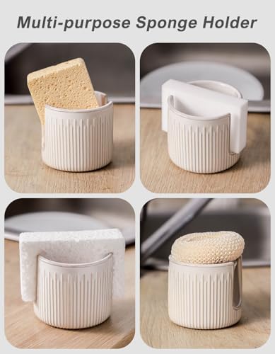 Ceramic Sponge Holder for Kitchen Sink, Scrub Sponge Dish Rack, Farmhouse - Image 3