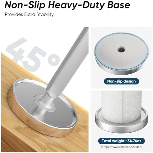 theaoo Paper Towel Holder Countertop, One-Handed Tear - Image 6