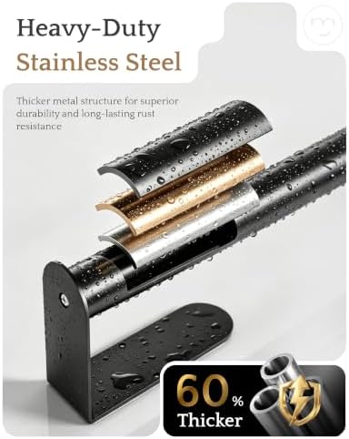 Paper Towel Holder Under Cabinet Adhesive or Drilling Matte Black - Image 3