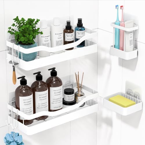 Heavy-Duty Adhesive Shower Shelves by RicheMake