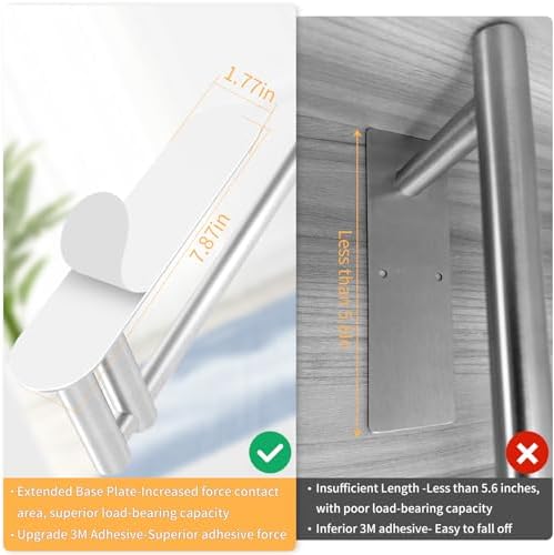 STWWO Under Cabinet Paper Towel Holder, Self Adhesive Paper Towel Rack - Image 3
