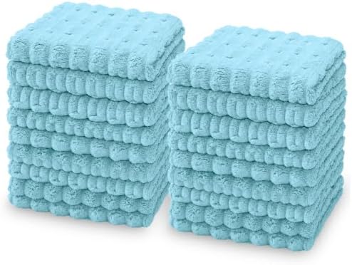 kimteny Microfiber Dish Cloths for Washing Dishes 18 Pack, Lake Blue by kimteny