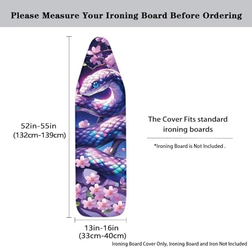 Snake Print Ironing Board Cover, Soft Stretch Polyester Pink Cherry Blossom - Image 5