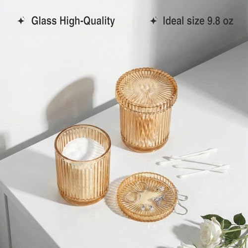 Amber Thick Glass Bathroom Qtip Holder, 2 Pack - Image 4