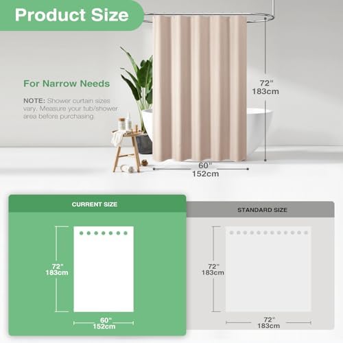 Dynamene Stall Waffle Shower Curtain 256 GSM Heavy Fabric 60x72 Blush Pink - Image 3