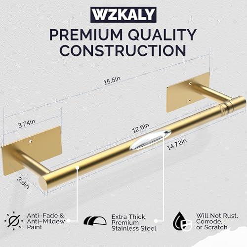 Gold Paper Towel Holder Under Cabinet Self Adhesive or Wall Mount - Image 5