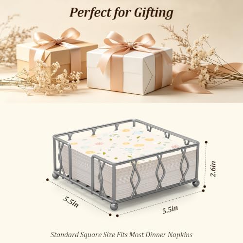 Small Metal Square Napkin Holder - Image 4